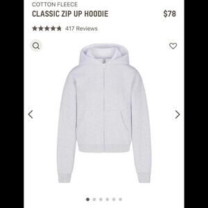 Skims Cotton Fleece Zip Up
